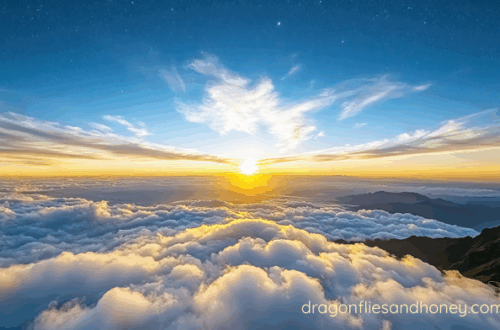 soft sunrise over clouds symbolizing lessons in living after loss
