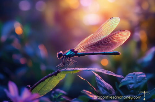 dragonfly rest on water leaf