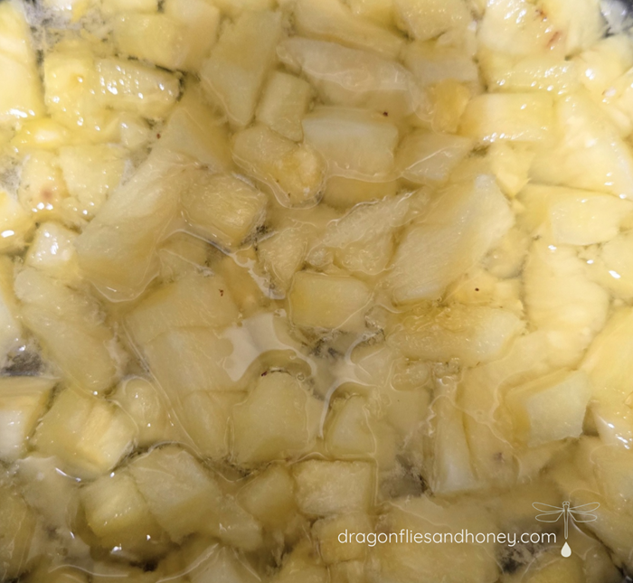 Making fresh pineapple syrup on the perfect Saturday