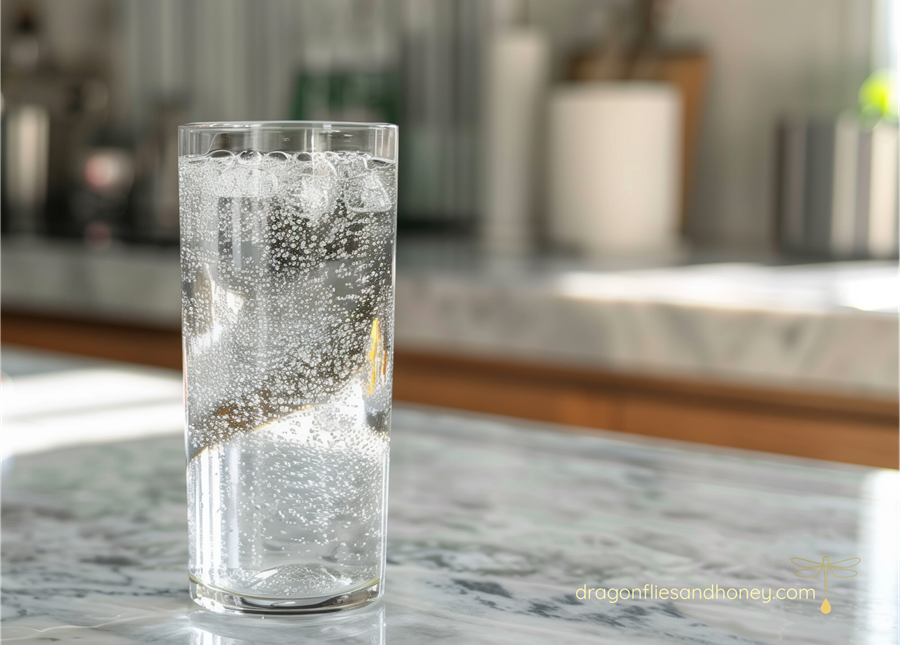Sparkling water with pineapple syrup for the perfect Saturday