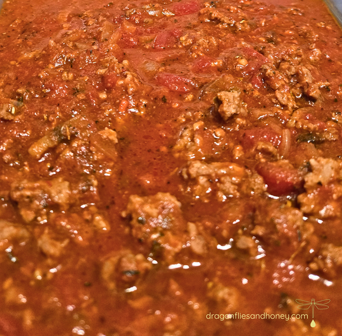 Simmering homemade sauce for the perfect Saturday